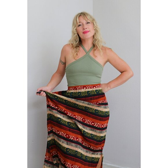 2000's, New Old Stock NWT Kloz Rayon Maxi Skirt ~ Women's Extra Large to 2XL - Picture 9 of 10